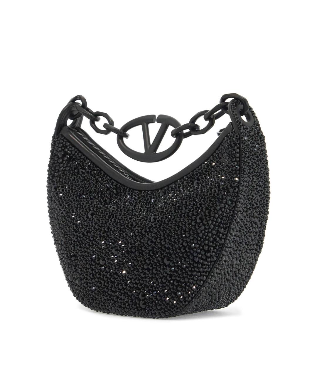 VALENTINO Черная кожаная сумка через плечо, фото 3