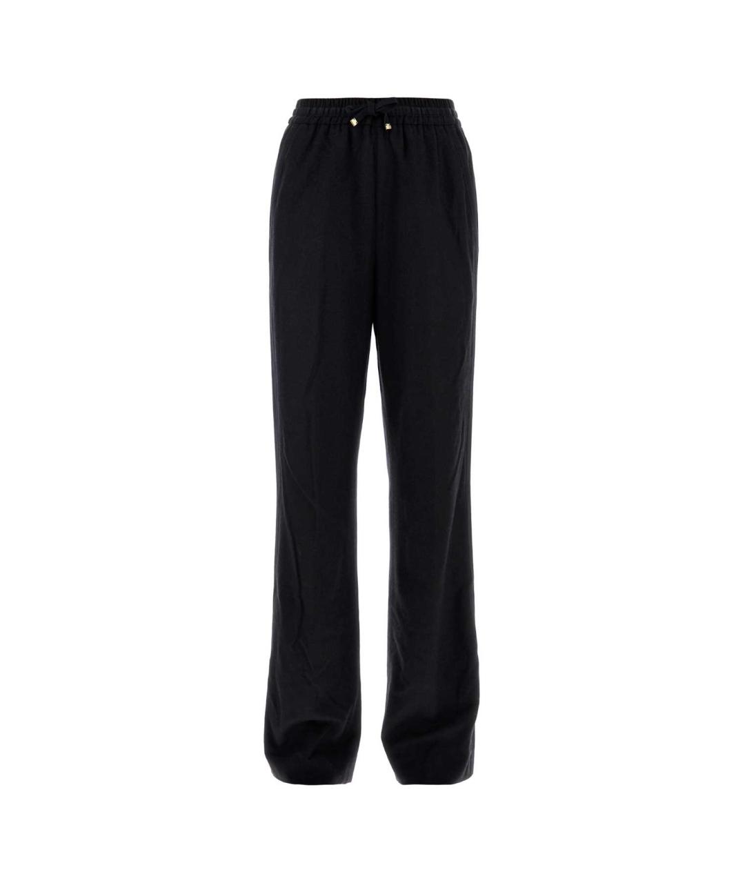 MONCLER Черные шерстяные прямые брюки, фото 1