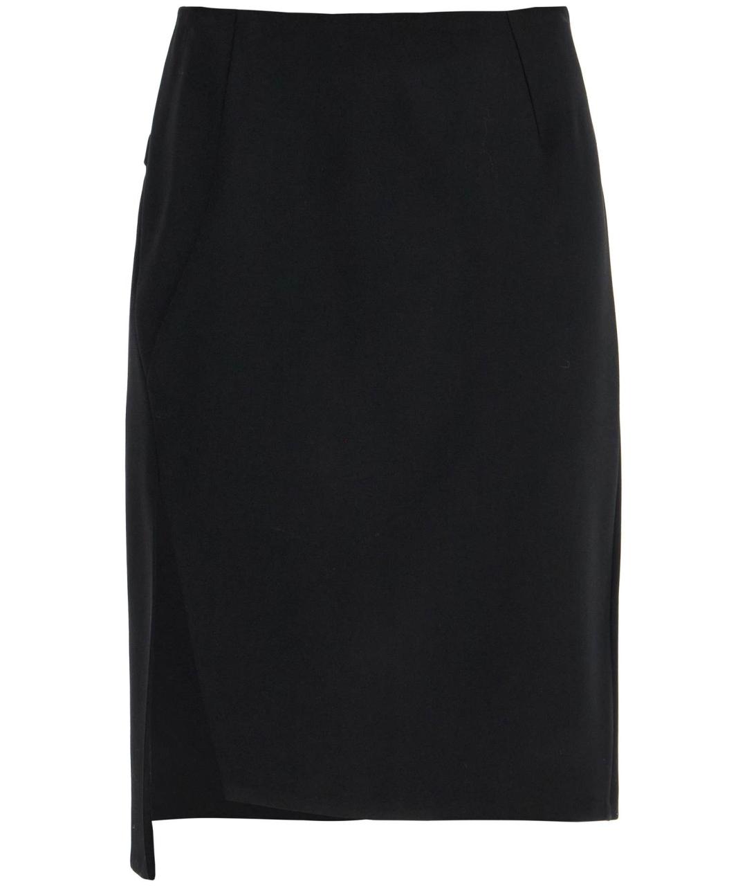 VERSACE Черная шерстяная юбка миди, фото 1