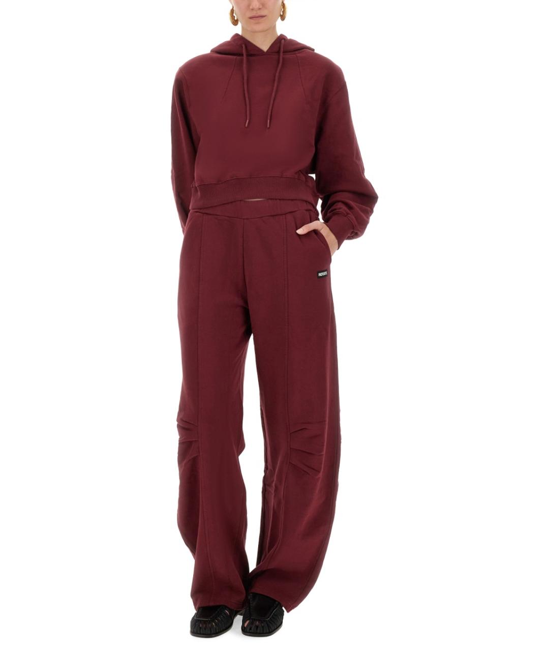 ROTATE Бордовые хлопковые спортивные брюки и шорты, фото 2