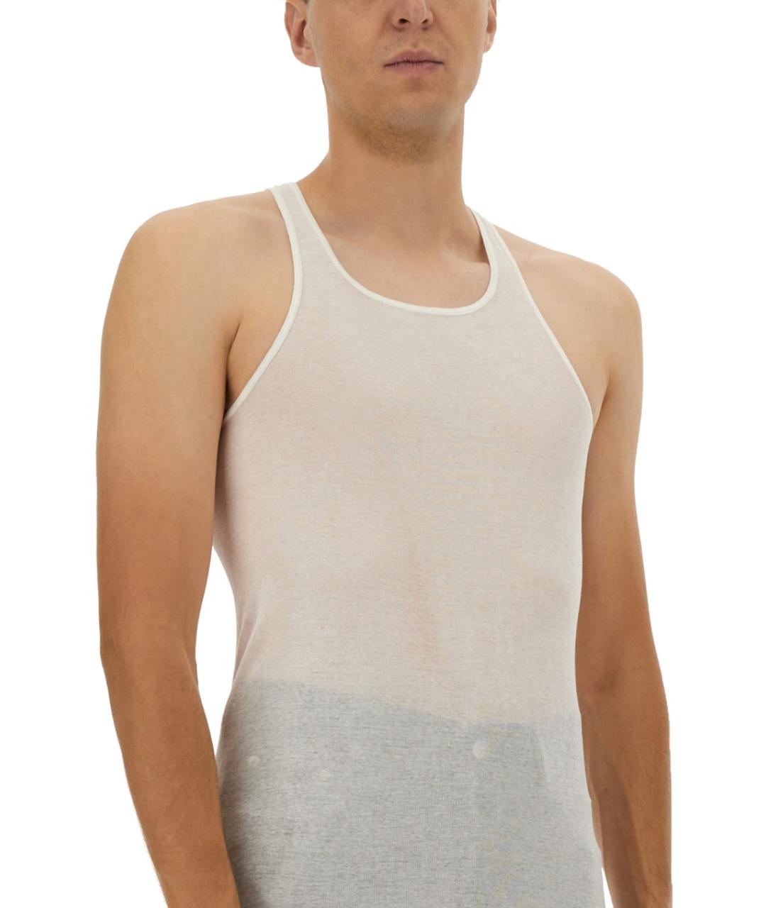 RICK OWENS Белая хлопковая майка, фото 4