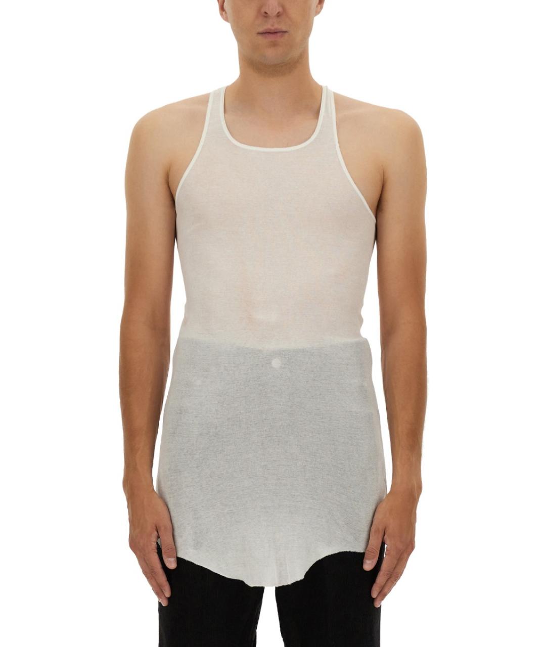 RICK OWENS Белая хлопковая майка, фото 5