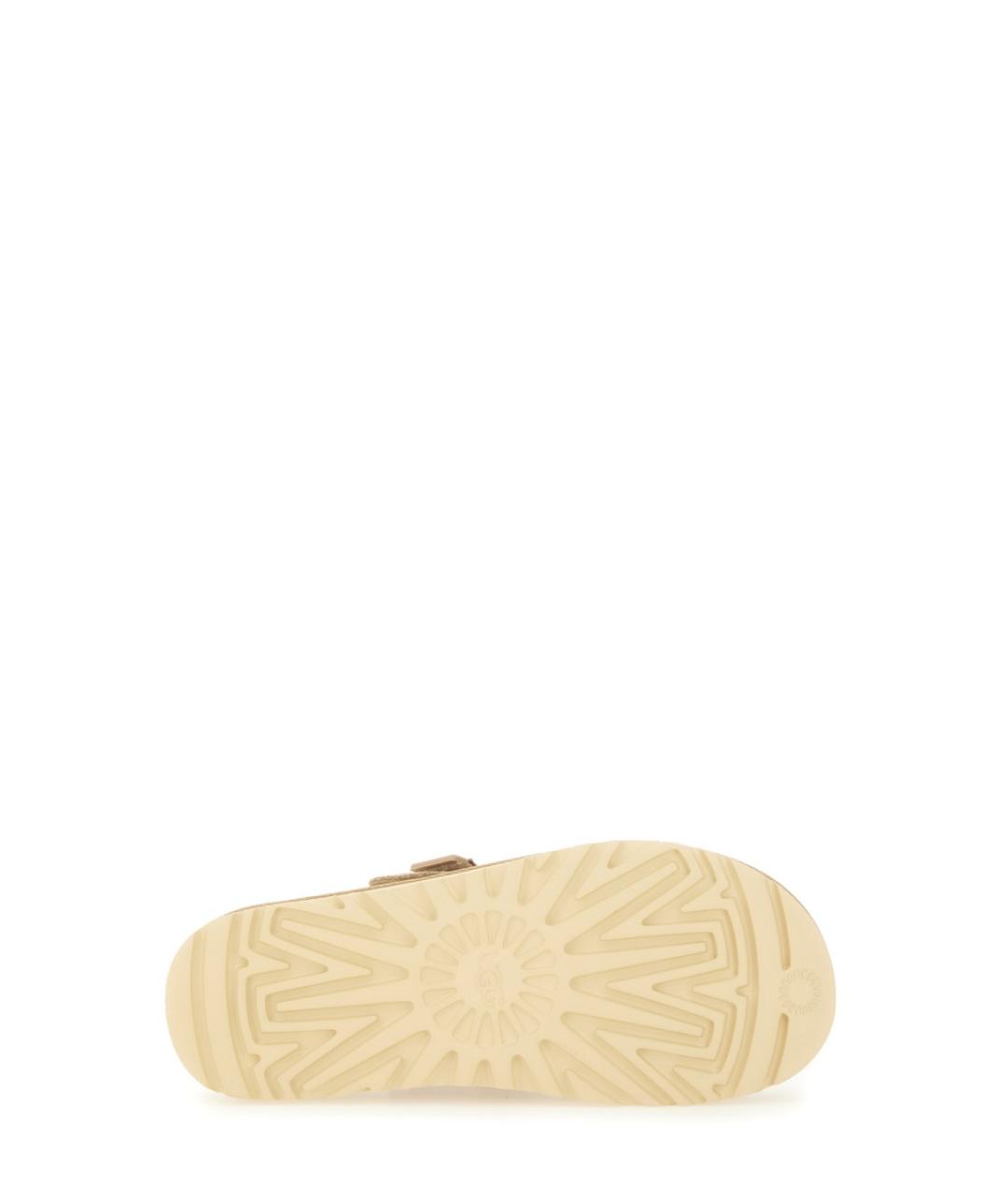 UGG AUSTRALIA Бежевые кожаные сабо, фото 5