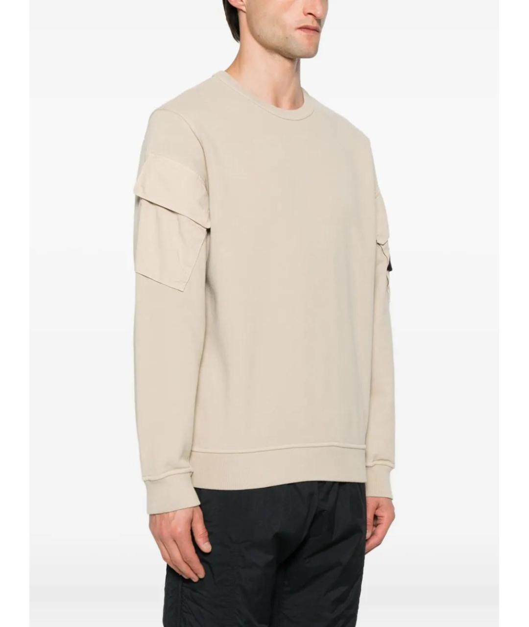 STONE ISLAND Бежевый хлопковый джемпер / свитер, фото 3