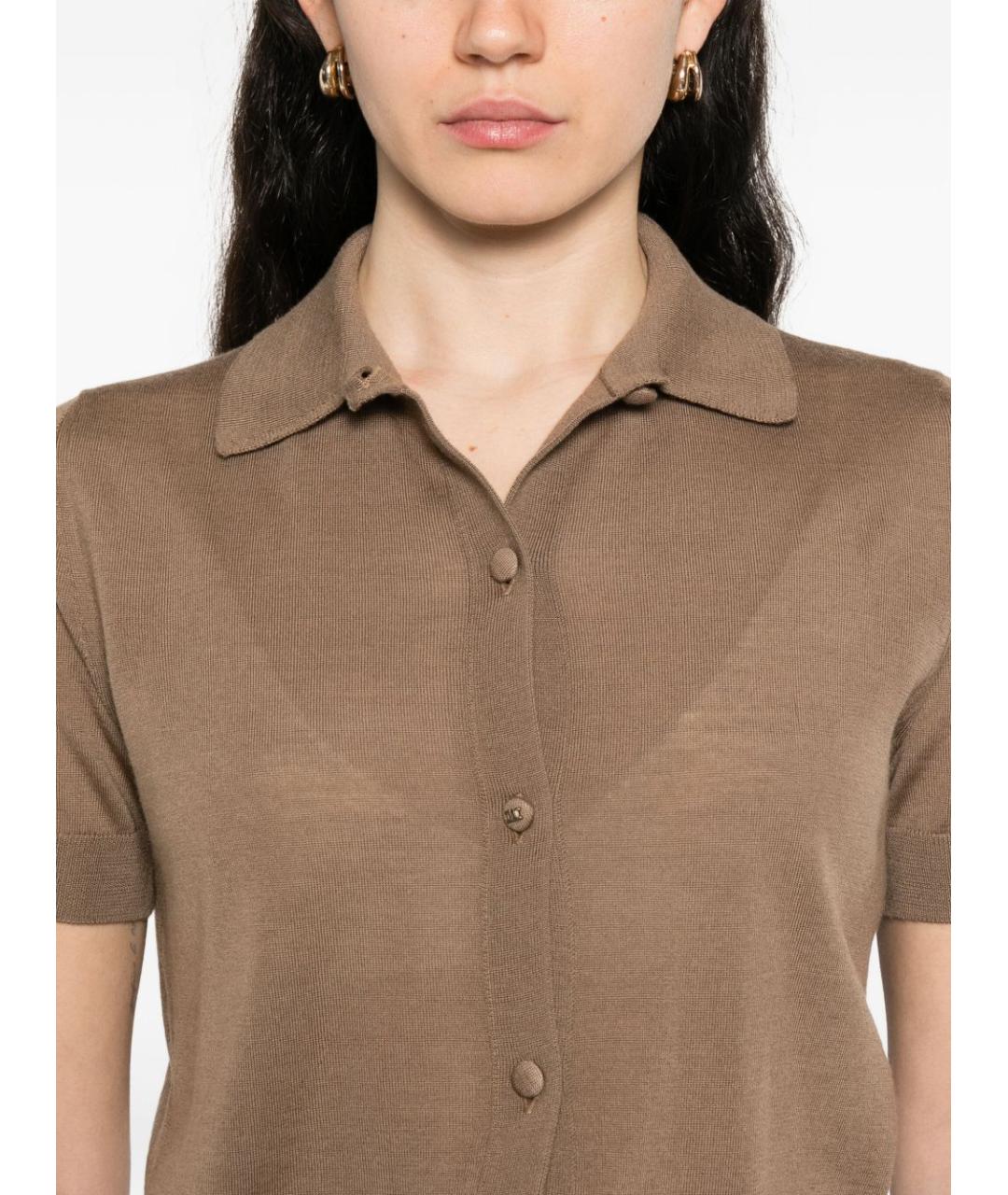 MAX MARA Коричневый шерстяной кардиган, фото 5