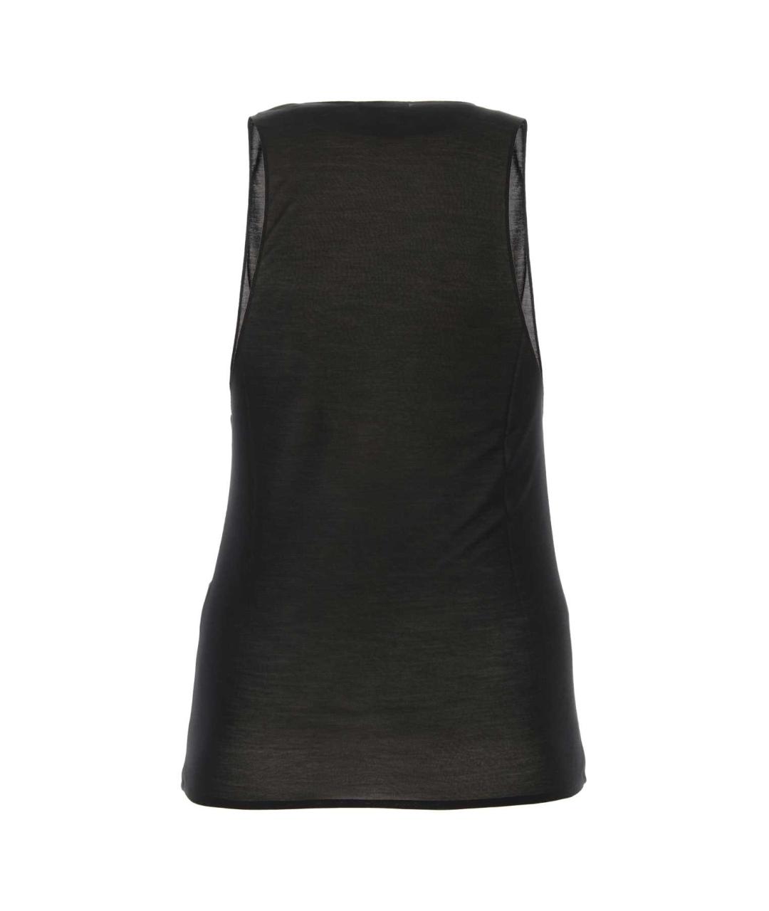 SAINT LAURENT Черная шелковая майка, фото 2