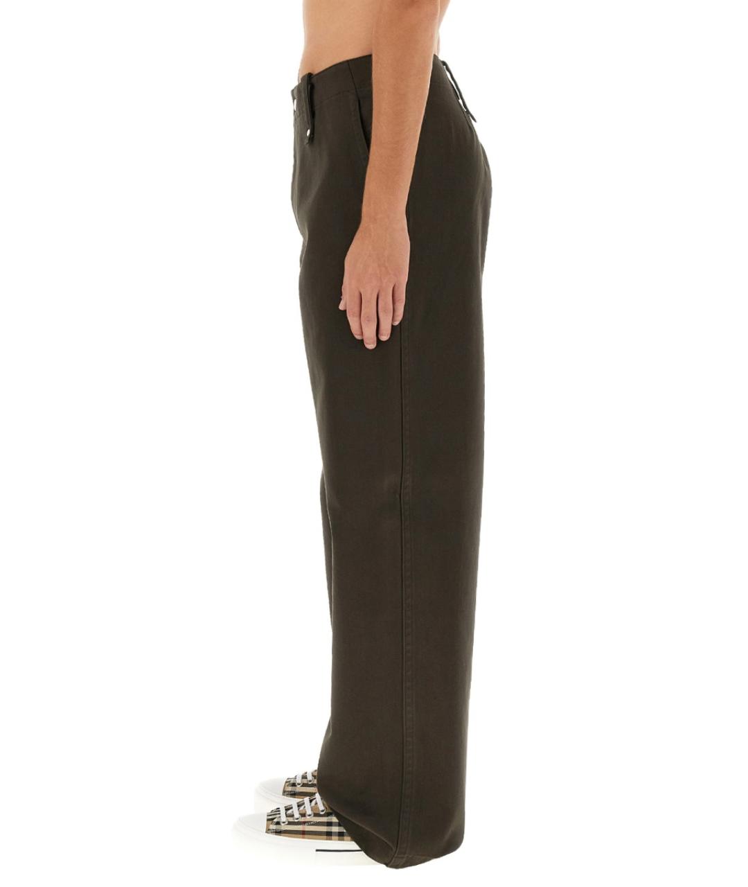 BURBERRY Коричневые хлопковые повседневные брюки, фото 5