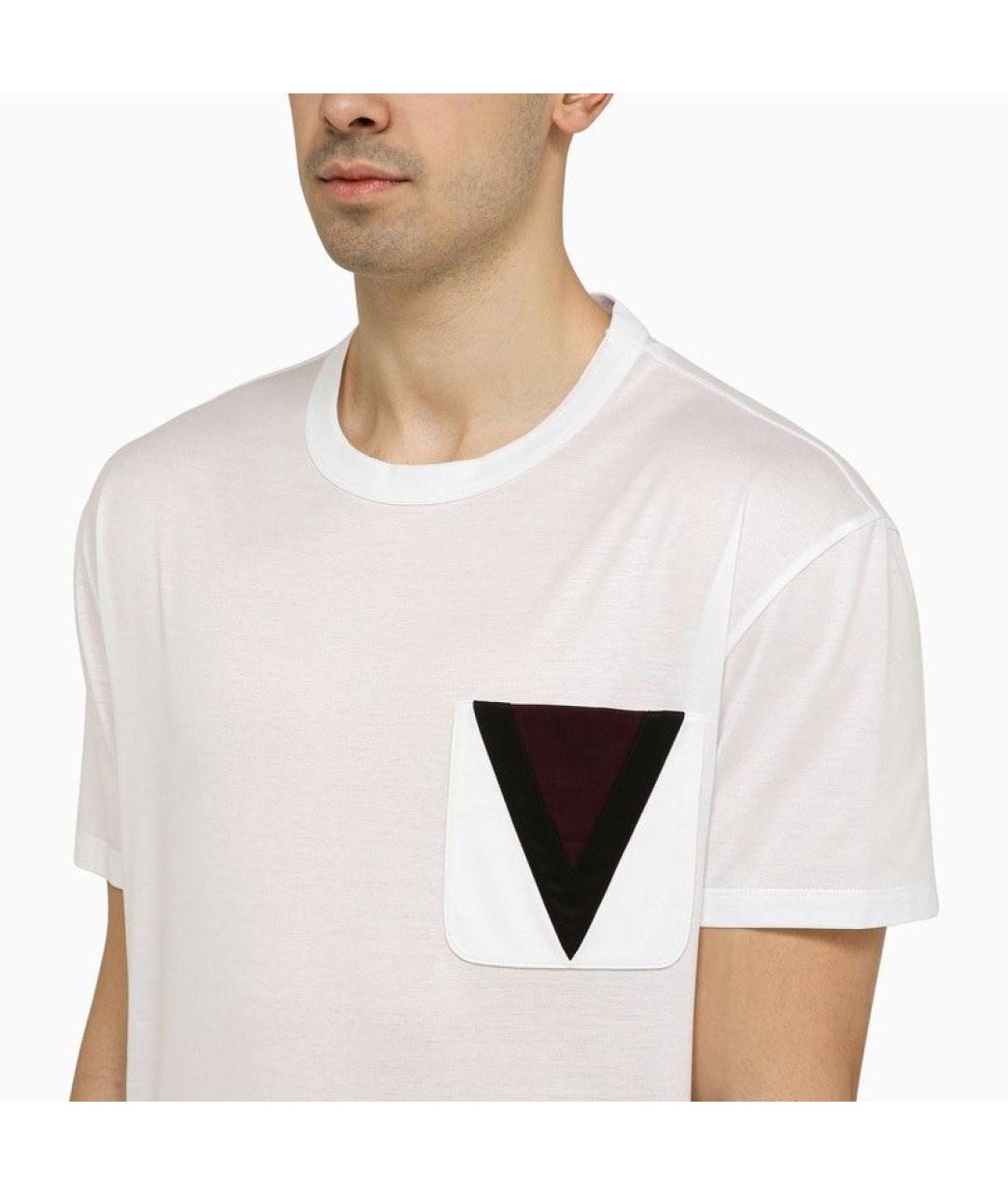 VALENTINO Белая хлопковая футболка, фото 5