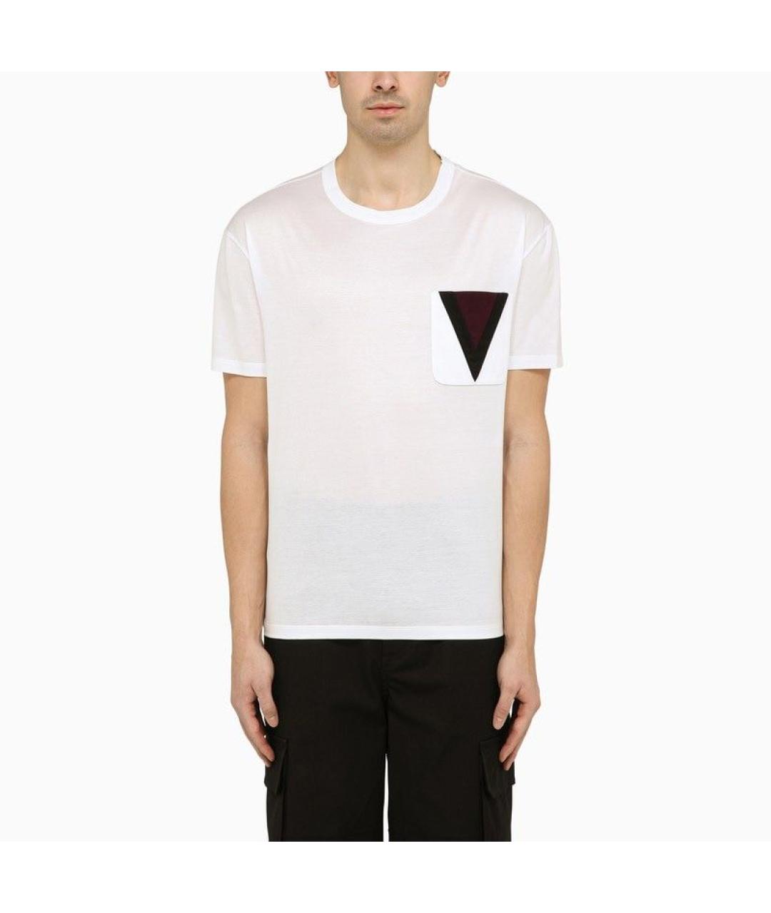 VALENTINO Белая хлопковая футболка, фото 2