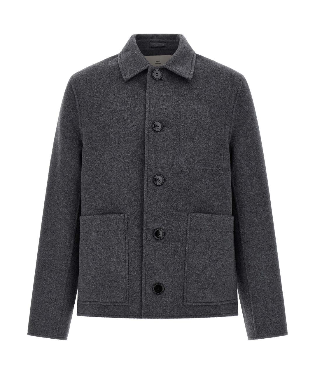 Ami Paris Серая шерстяная куртка, фото 1