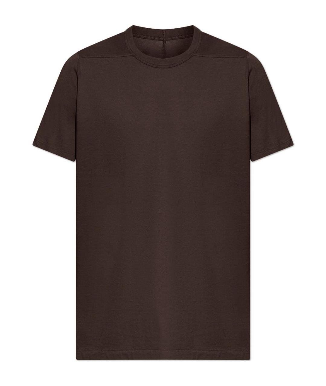 RICK OWENS Коричневая хлопковая футболка, фото 1