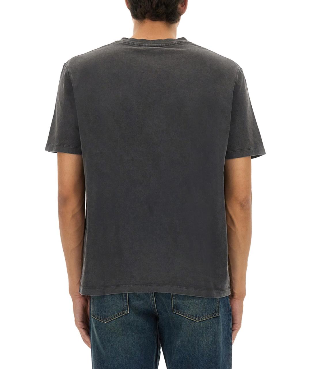 BALMAIN Серая хлопковая футболка, фото 4