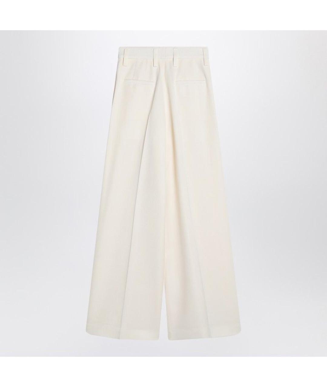 JIL SANDER Белые шелковые прямые брюки, фото 2