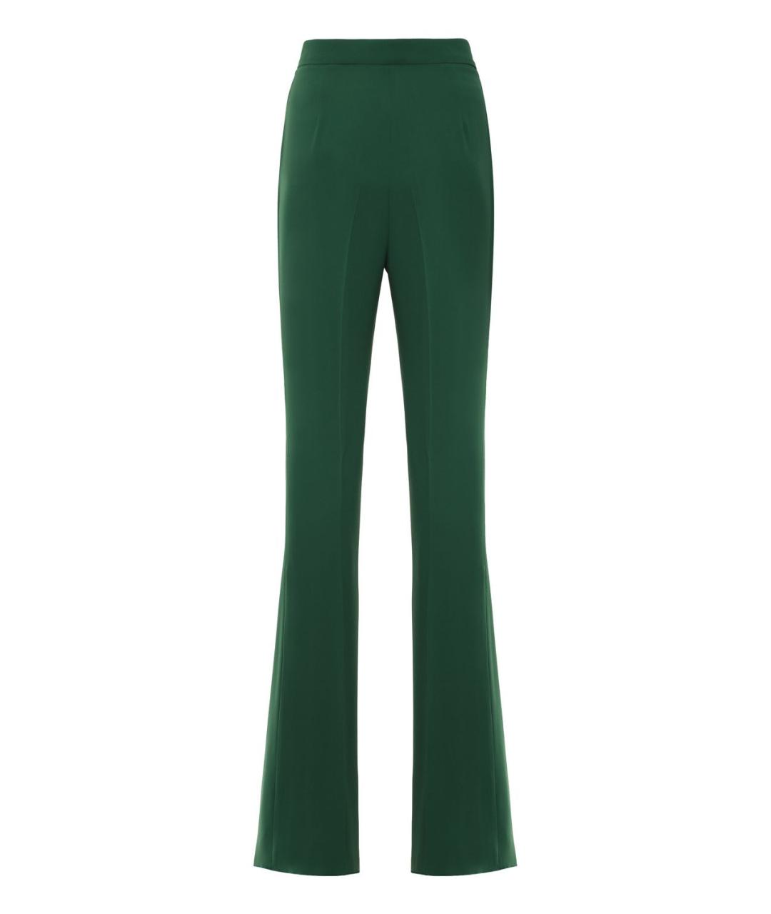 MAX MARA STUDIO Зеленые полиэстеровые прямые брюки, фото 2