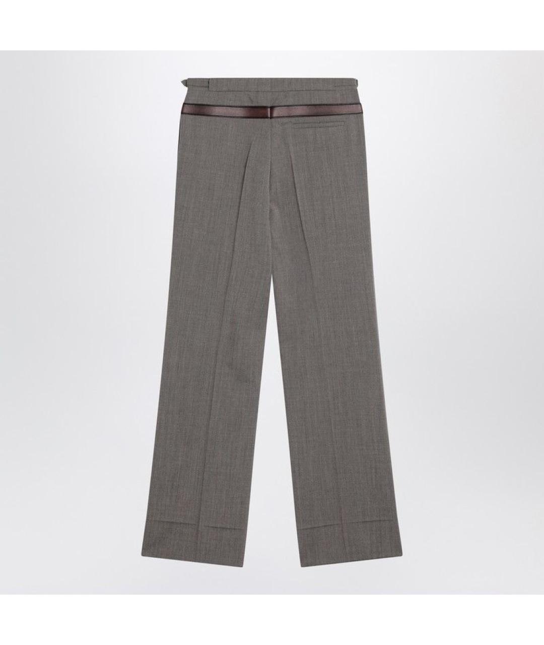 PRADA Коричневые шерстяные прямые брюки, фото 2