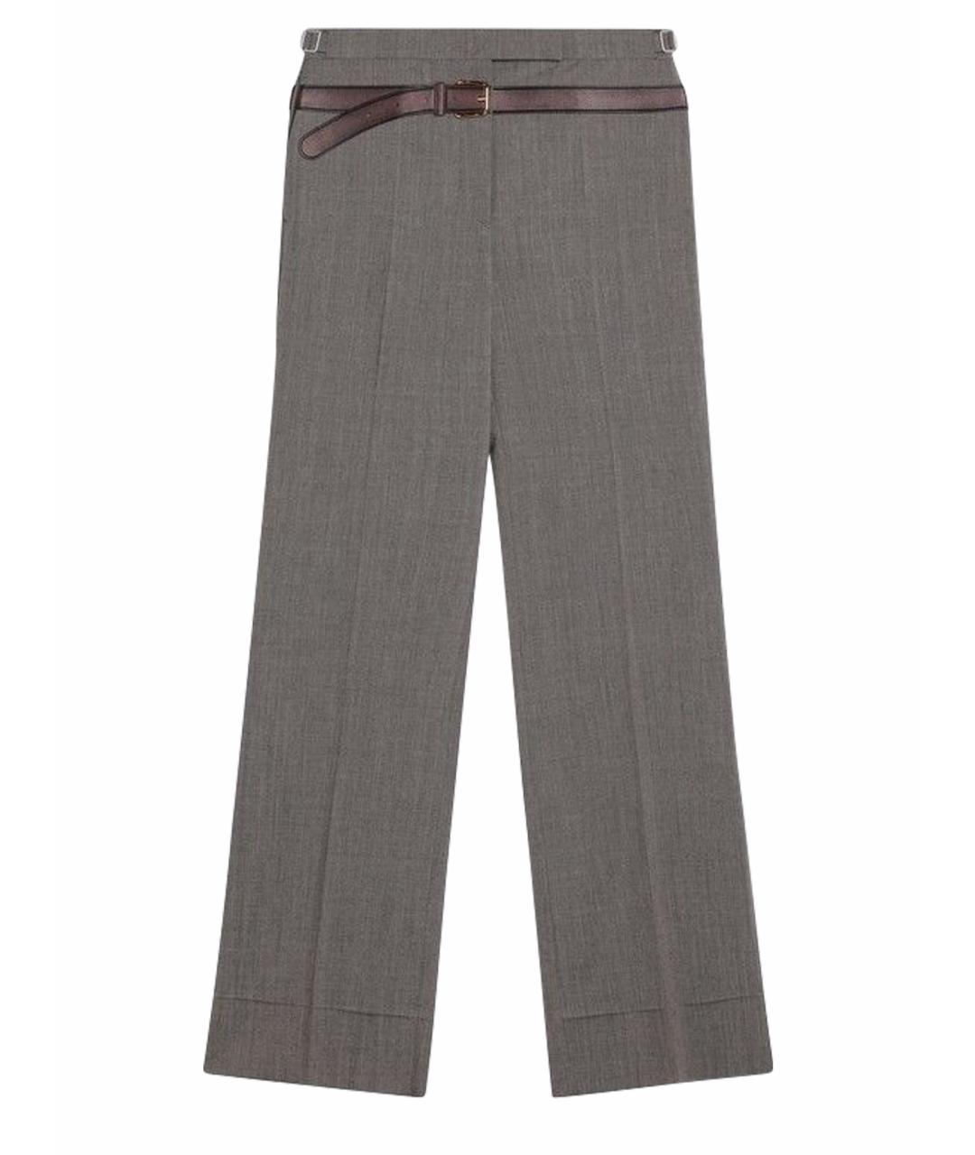 PRADA Коричневые шерстяные прямые брюки, фото 1