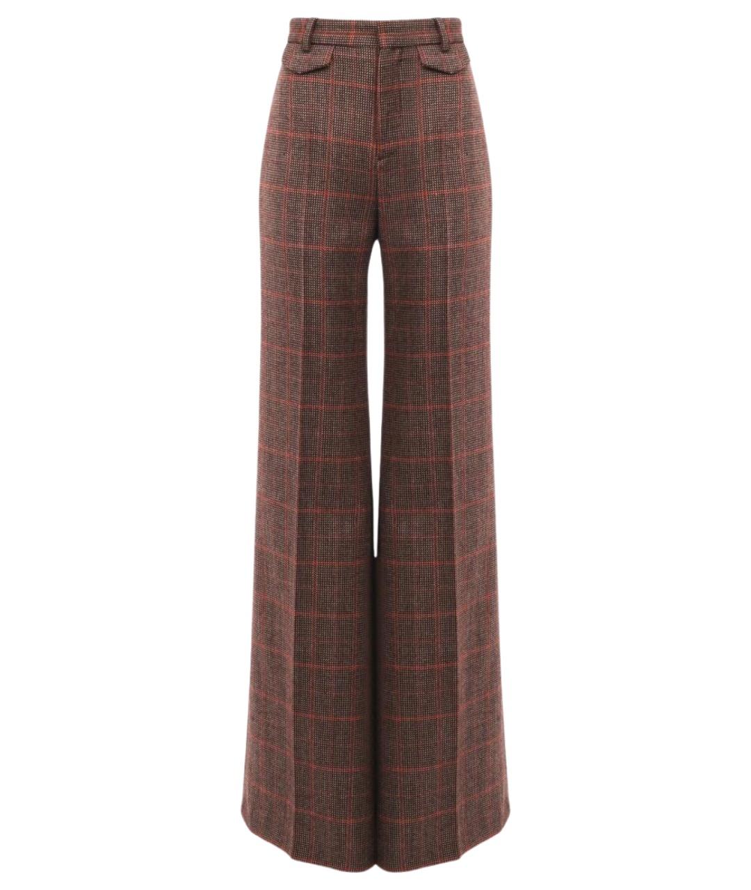 CHLOE Коричневые шерстяные брюки широкие, фото 1