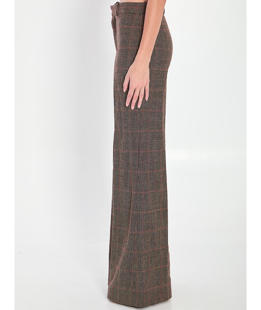 CHLOE Коричневые шерстяные брюки широкие, фото 3