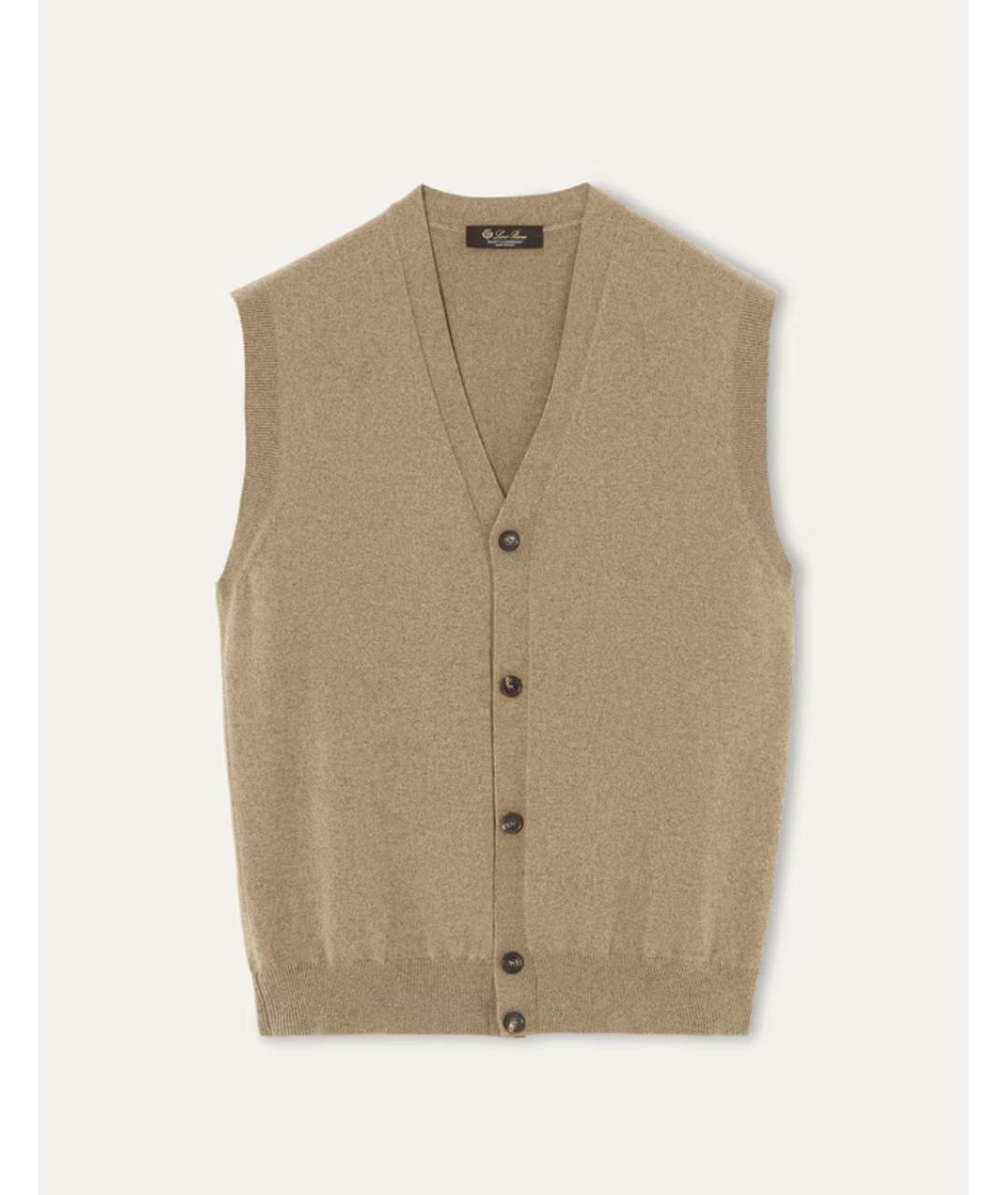 LORO PIANA Бежевая кашемировая жилетка, фото 4