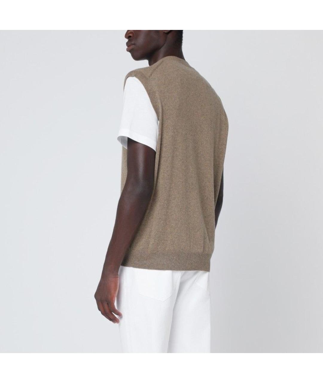 LORO PIANA Бежевая кашемировая жилетка, фото 3