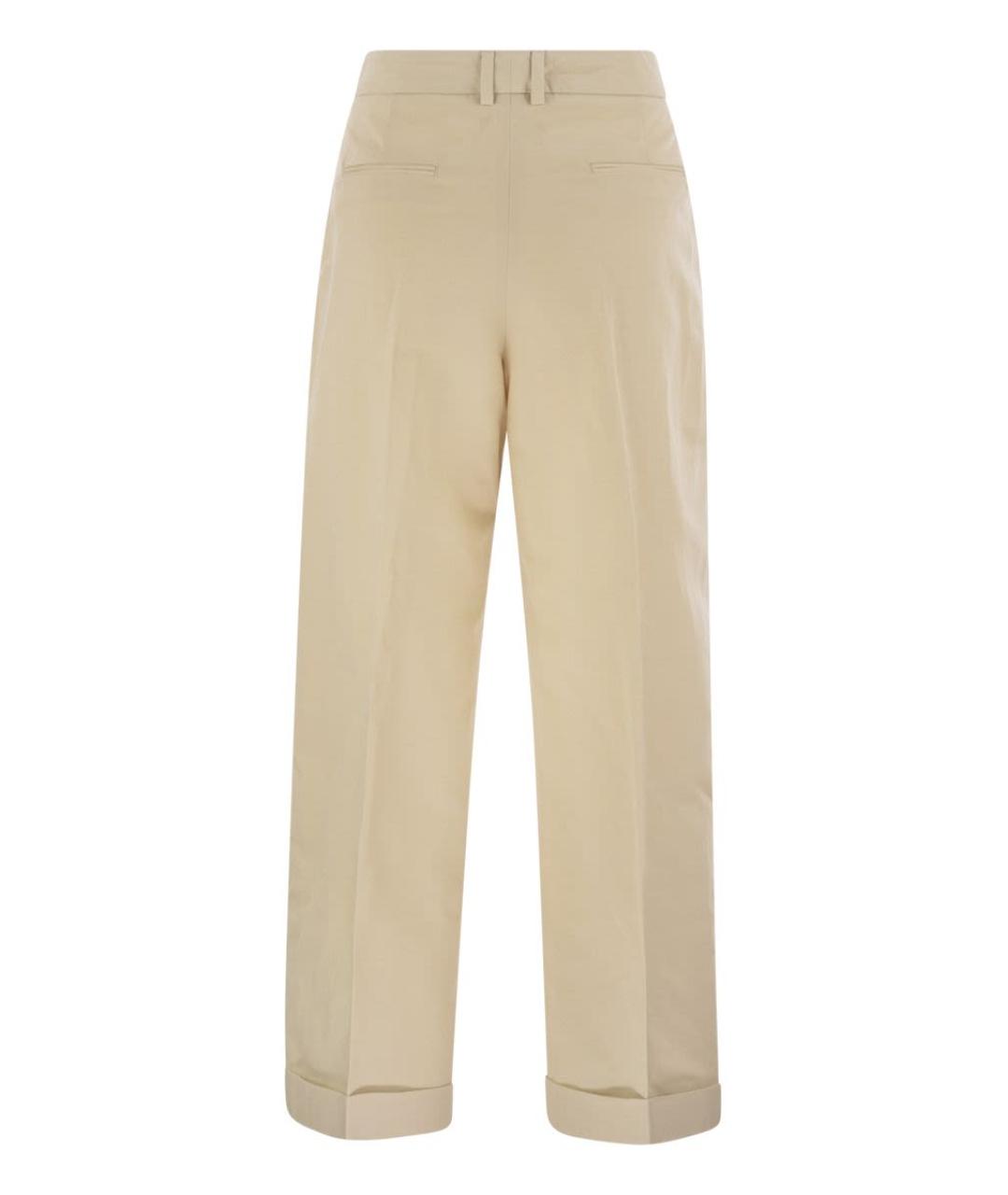 PT TORINO Бежевые хлопковые прямые брюки, фото 2