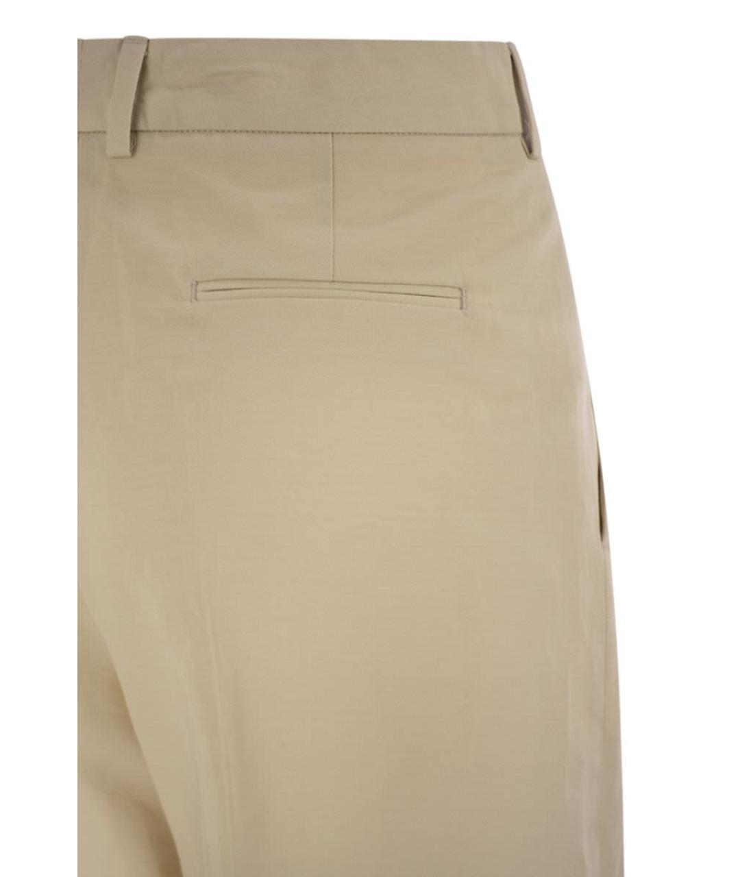 PT TORINO Бежевые хлопковые прямые брюки, фото 4