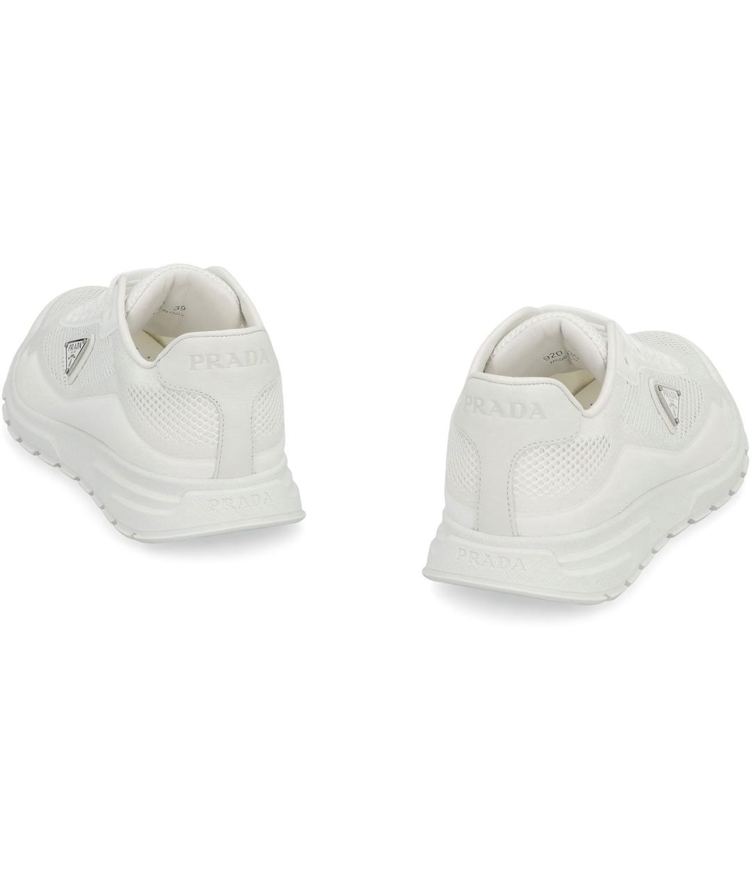 PRADA Белые синтетические кроссовки, фото 4