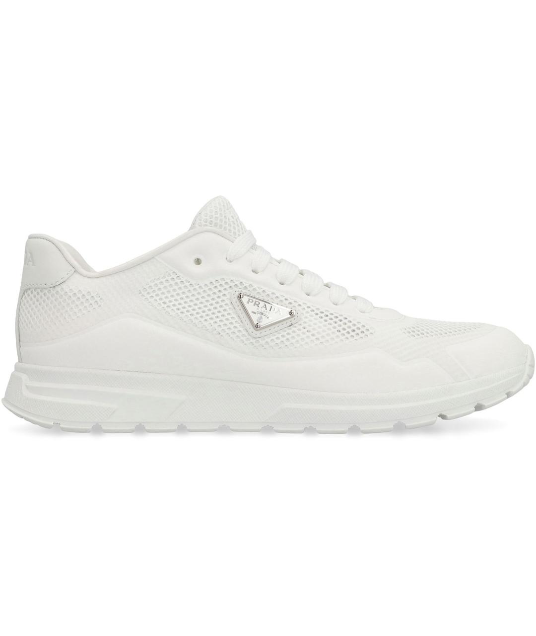 PRADA Белые синтетические кроссовки, фото 2