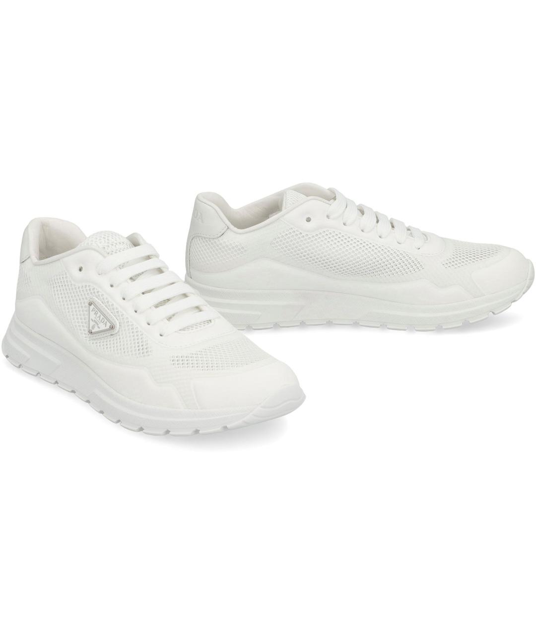 PRADA Белые синтетические кроссовки, фото 3