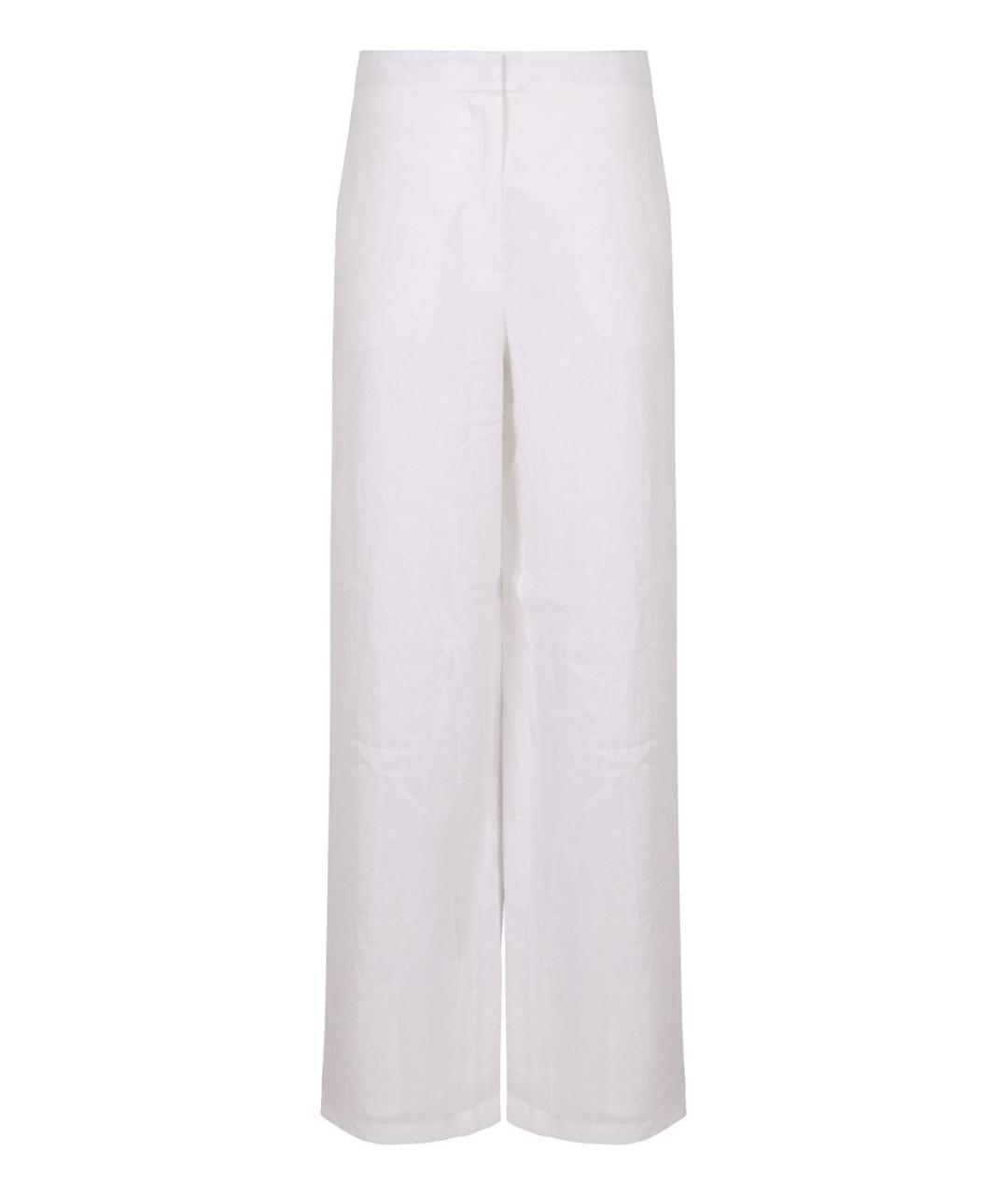 MAX MARA STUDIO Белые льняные прямые брюки, фото 1