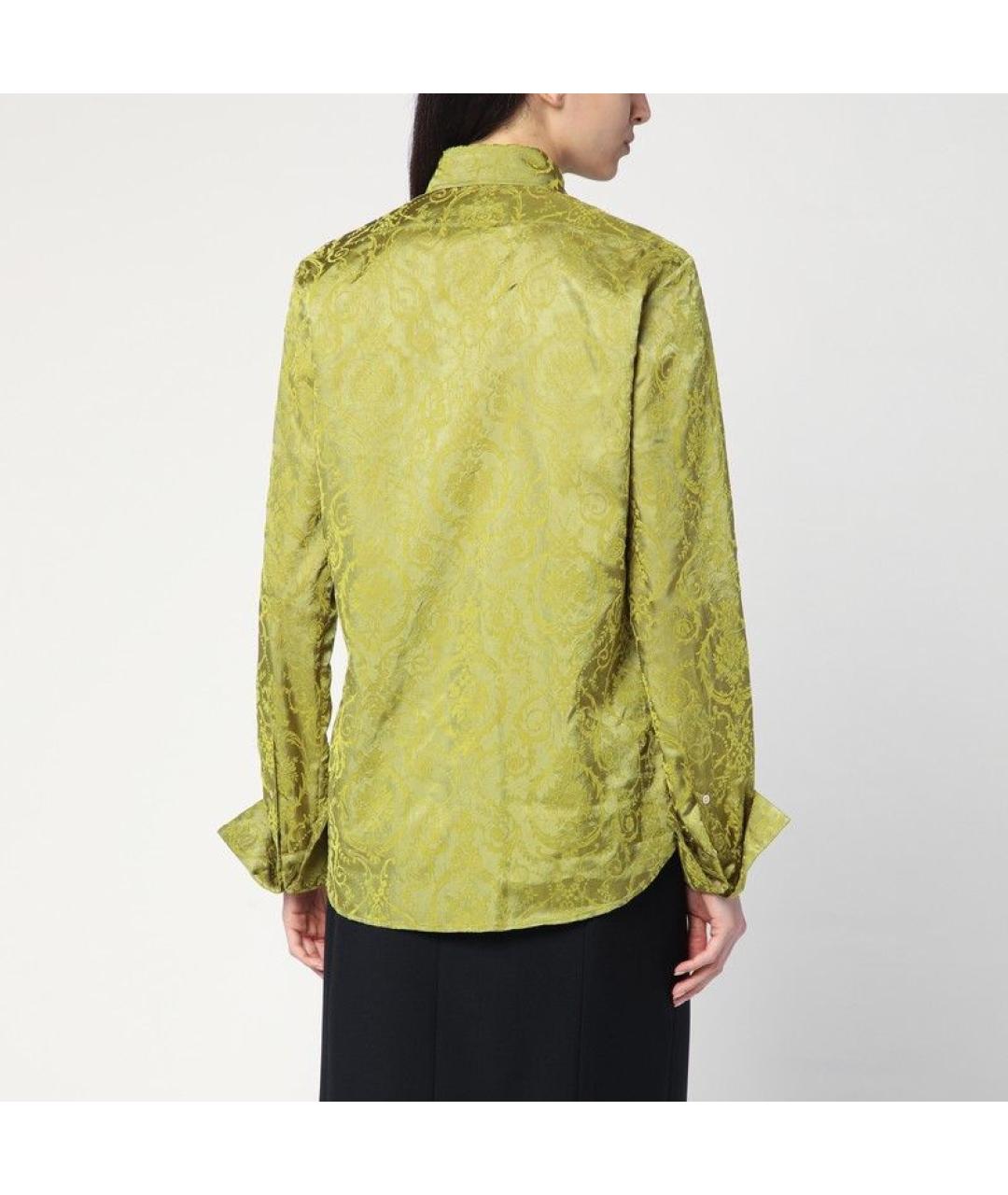DRIES VAN NOTEN Зеленая ацетатная рубашка, фото 2