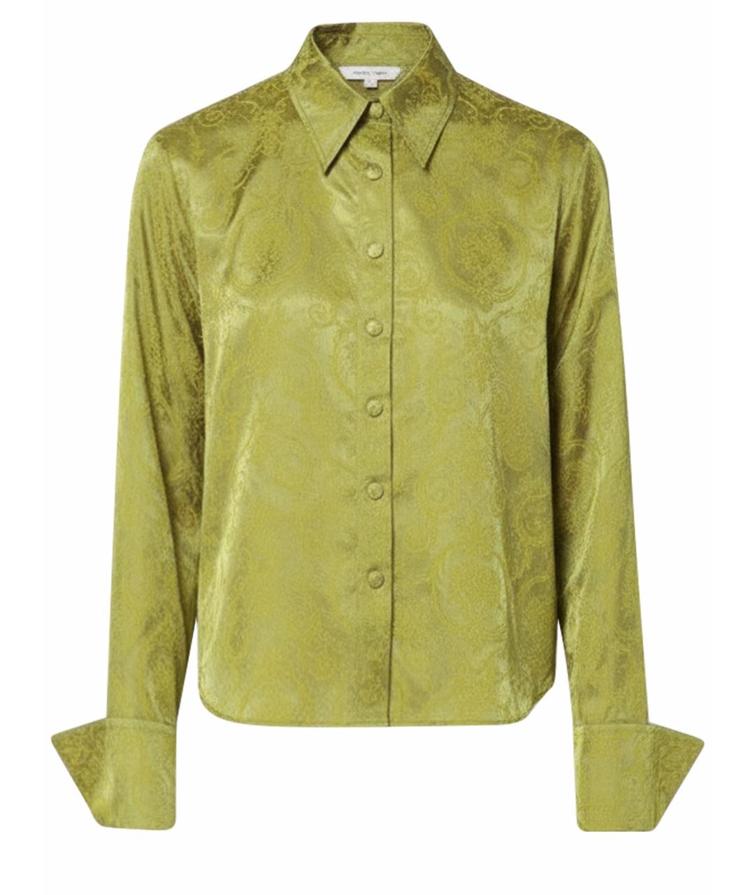 DRIES VAN NOTEN Зеленая ацетатная рубашка, фото 1