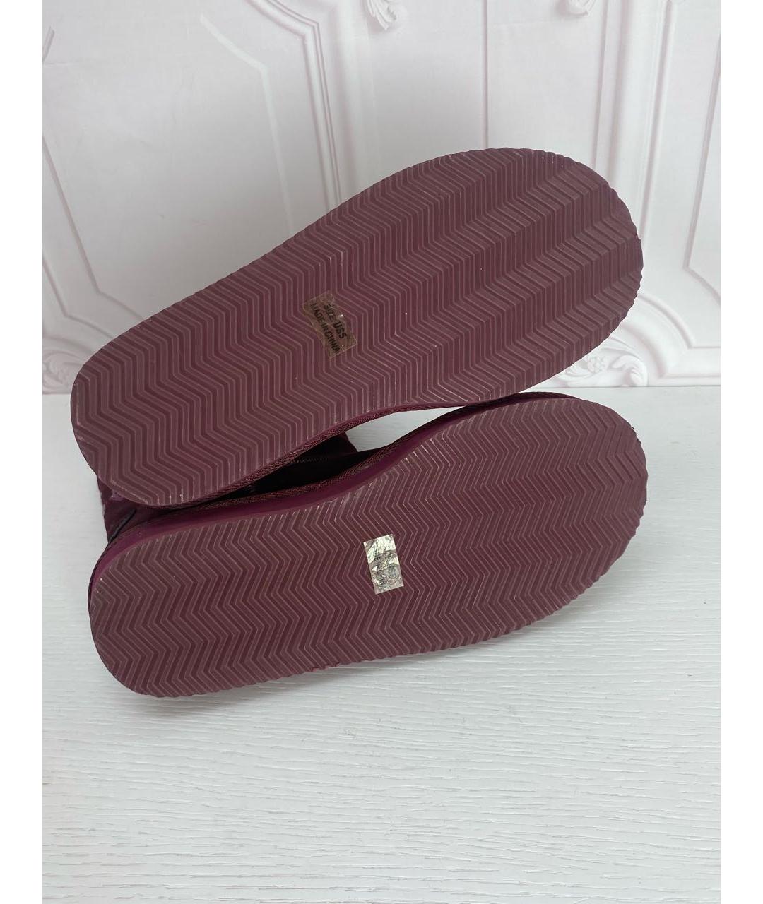 JUICY COUTURE Бордовые замшевые сапоги, фото 6
