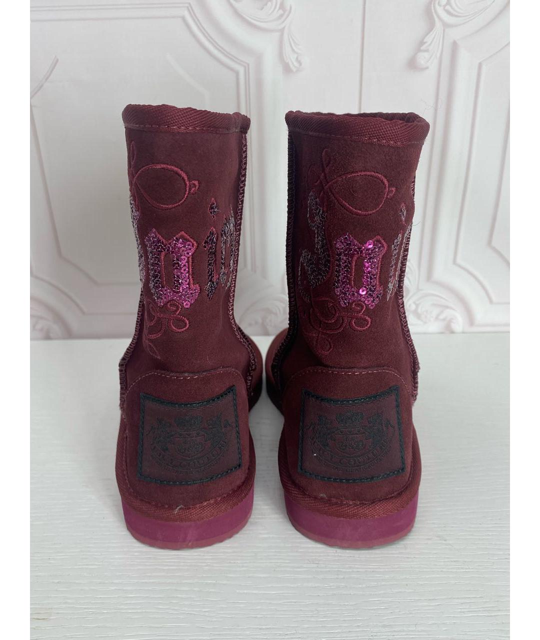 JUICY COUTURE Бордовые замшевые сапоги, фото 4