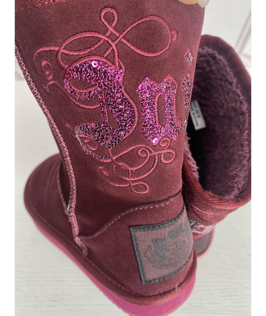 JUICY COUTURE Бордовые замшевые сапоги, фото 3