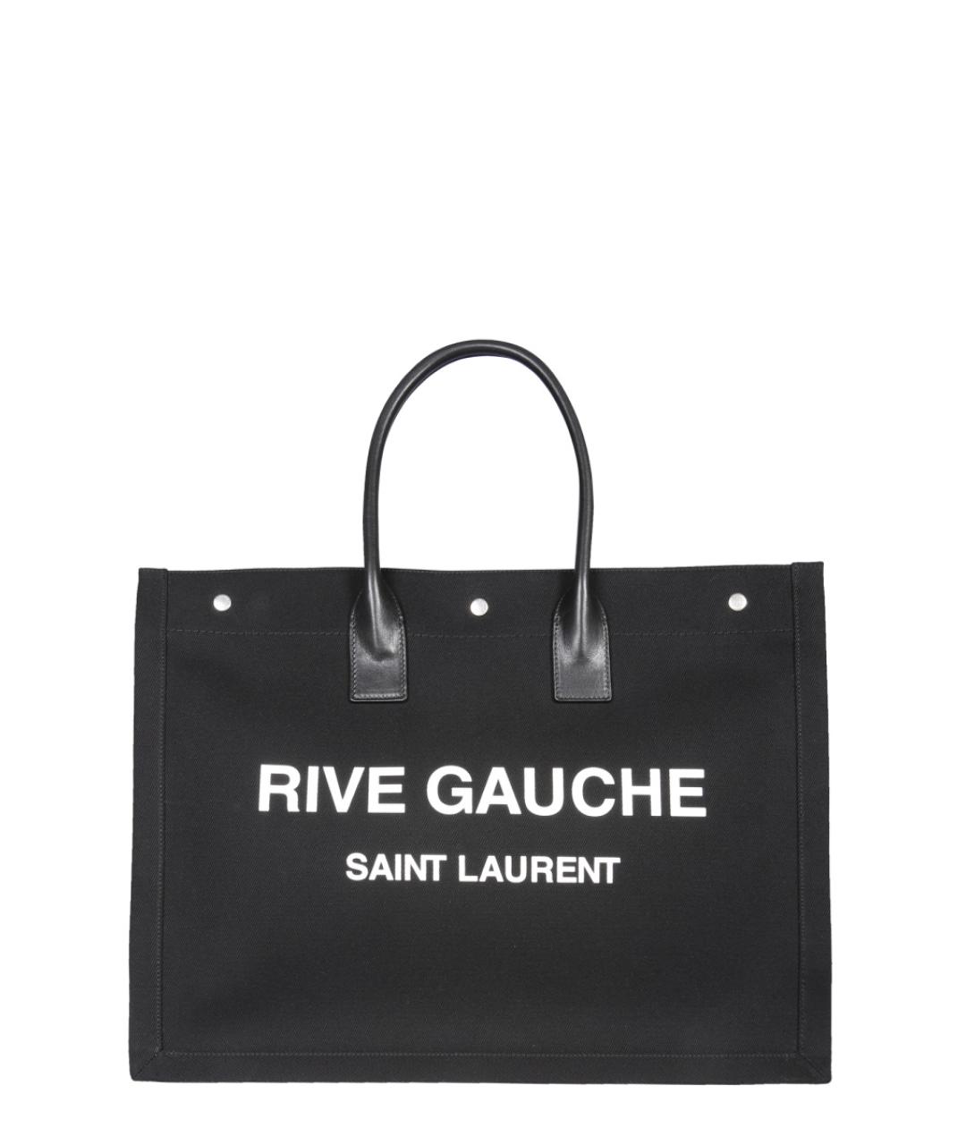 SAINT LAURENT Черная хлопковая сумка тоут, фото 1