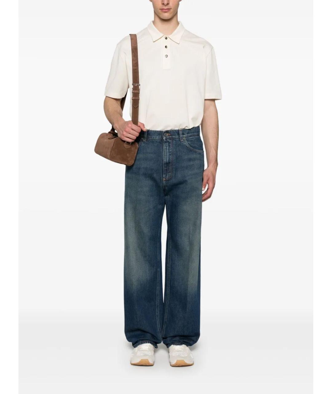 BOTTEGA VENETA Бежевое хлопковое поло с коротким рукавом, фото 4