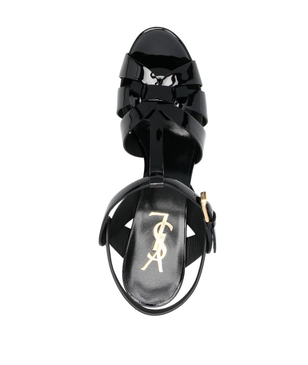 SAINT LAURENT Черные кожаные сандалии, фото 3