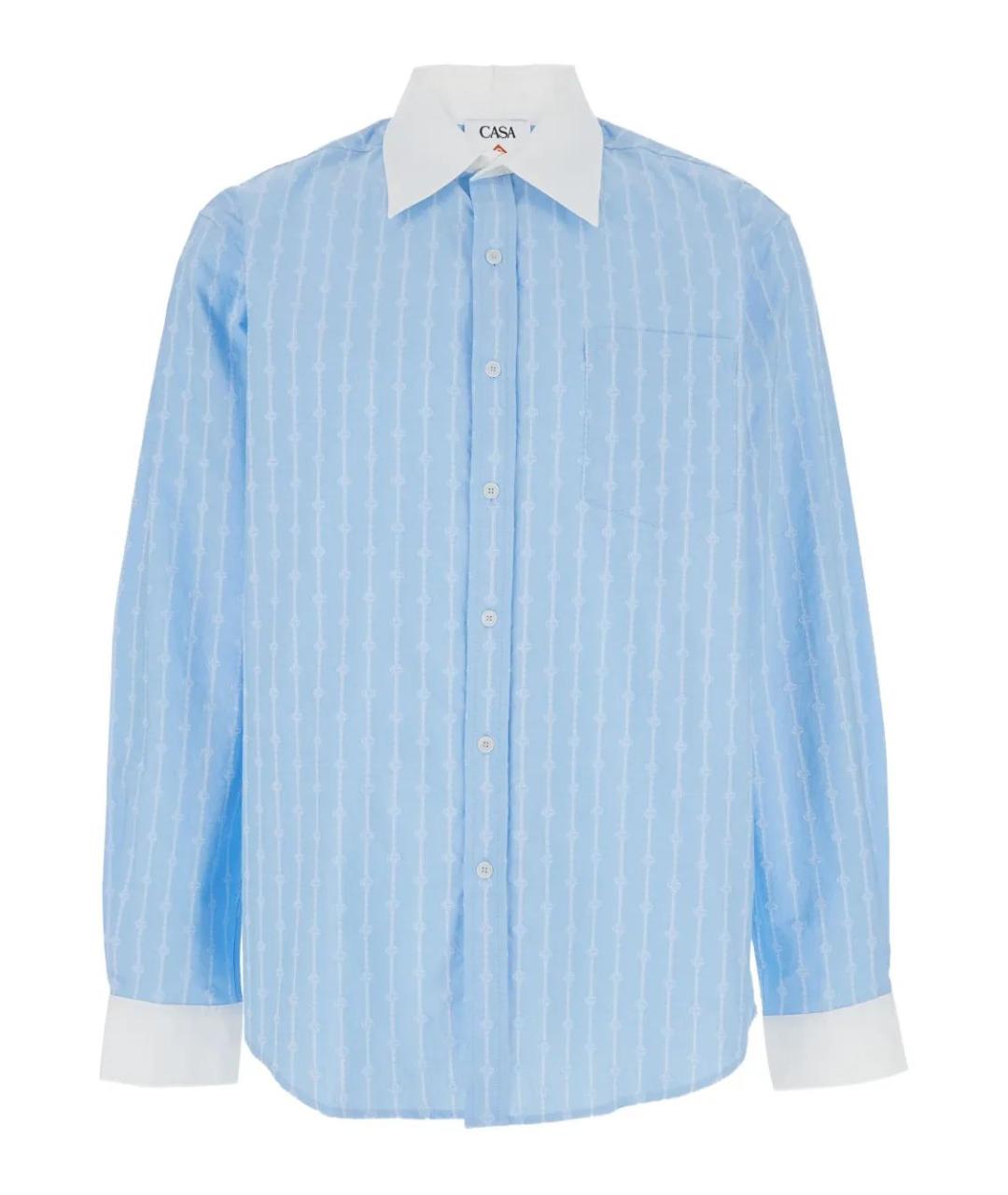 CASABLANCA Синяя хлопковая кэжуал рубашка, фото 1