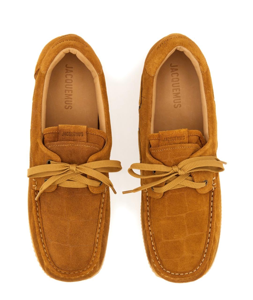 JACQUEMUS Бежевые кожаные лоферы, фото 2
