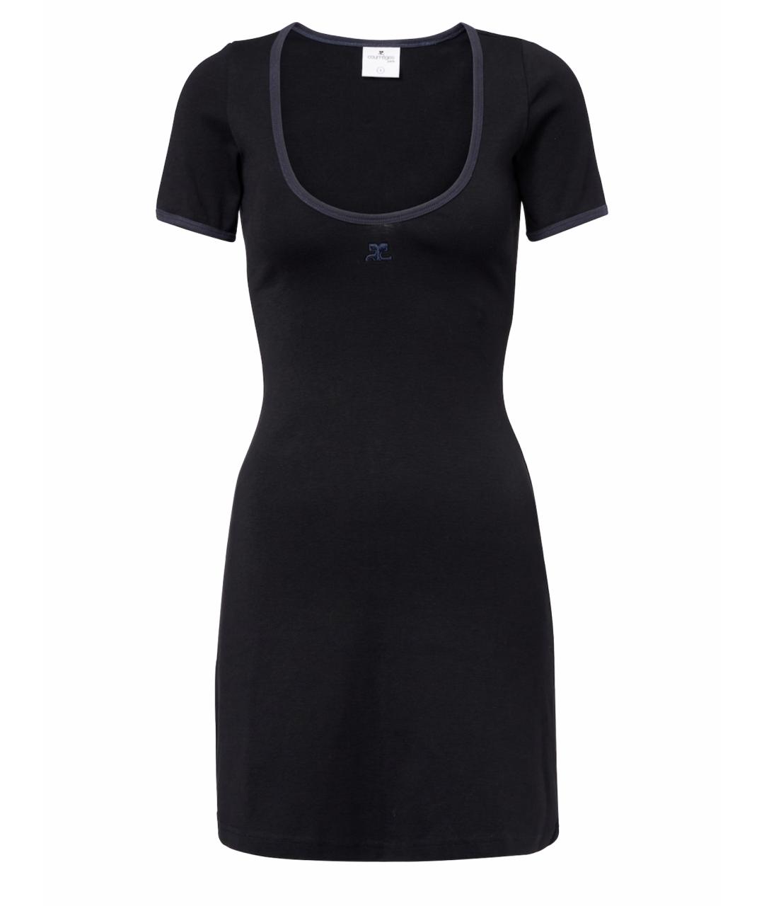 COURREGES Черное хлопковое повседневное платье, фото 1