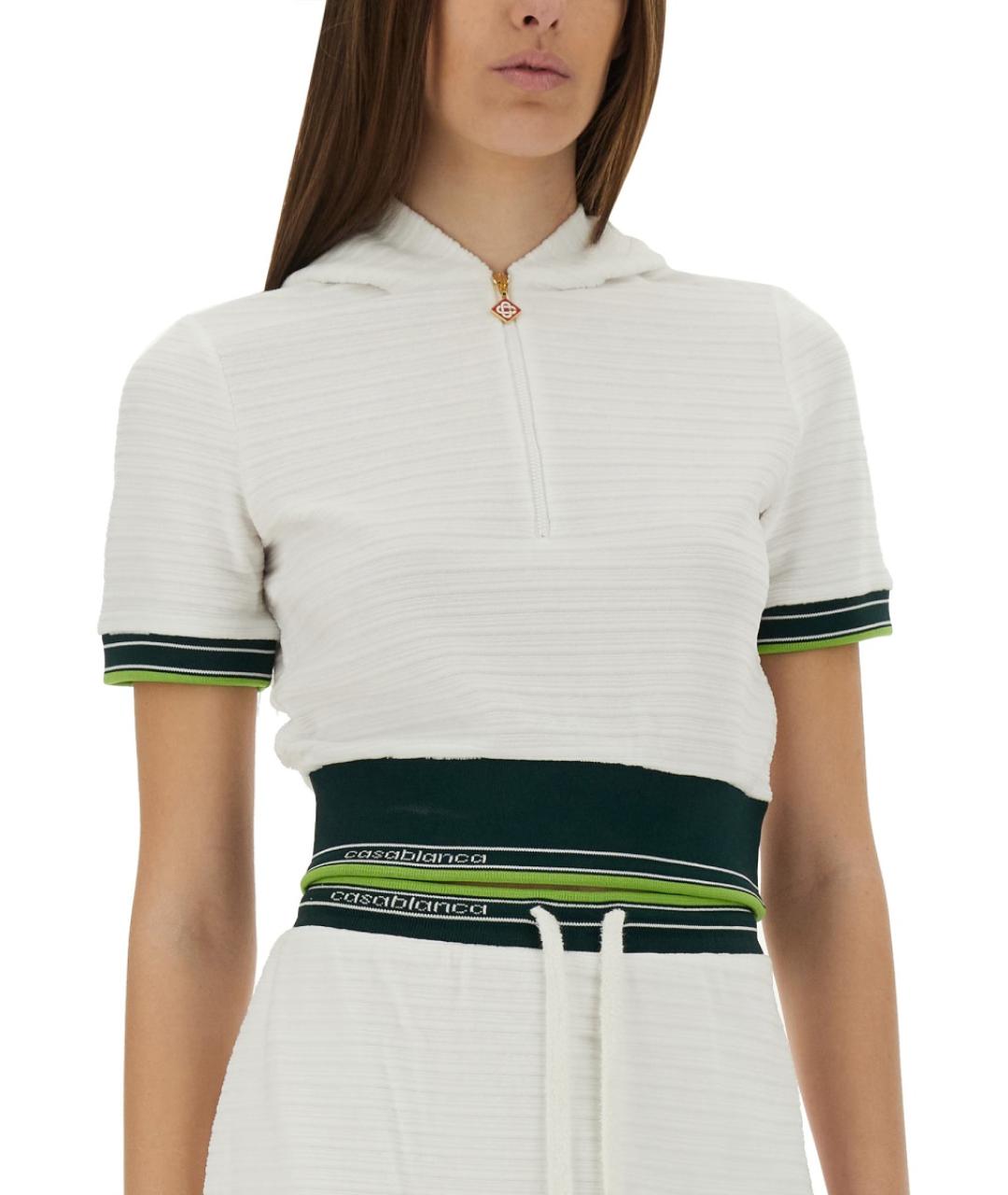 CASABLANCA Белая хлопковая футболка, фото 3