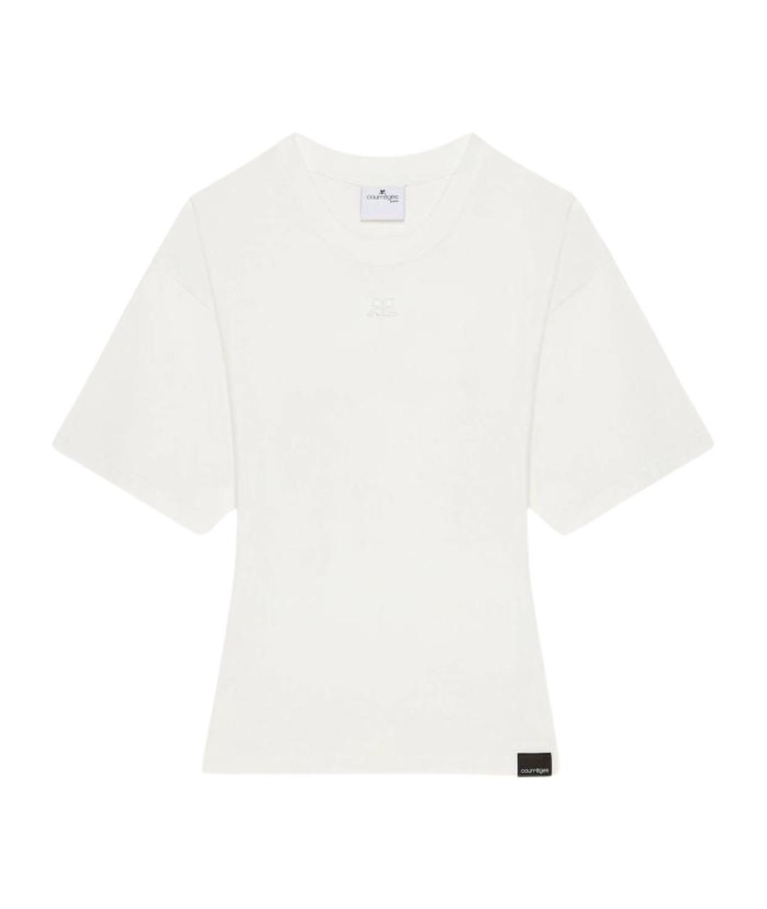 COURREGES Белая хлопковая футболка, фото 1