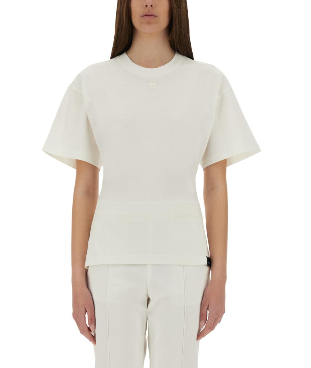 COURREGES Белая хлопковая футболка, фото 5