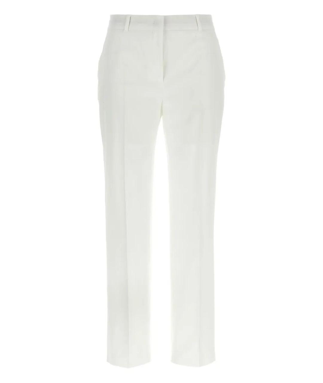 MAX MARA STUDIO Белые хлопковые прямые брюки, фото 1