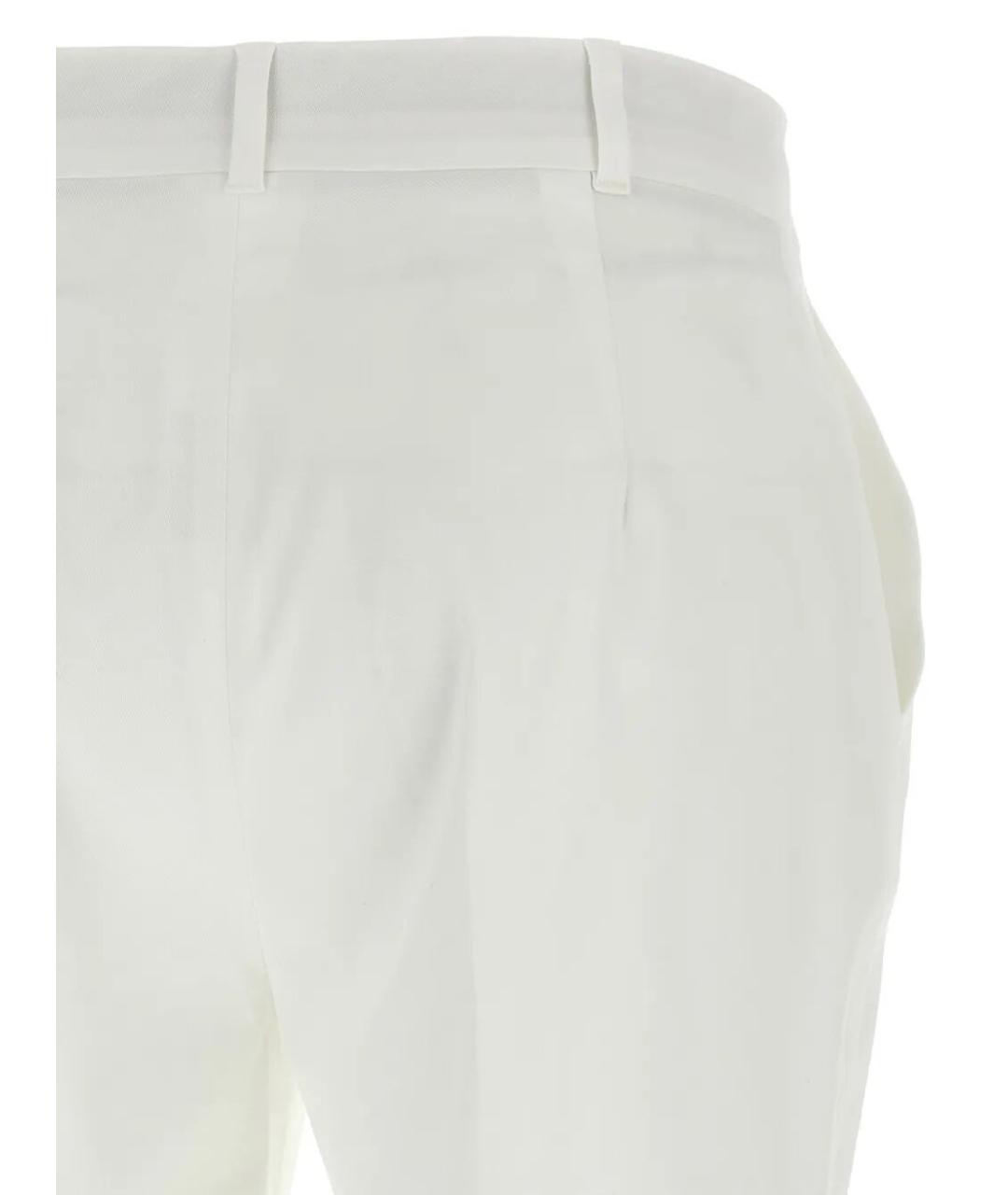 MAX MARA STUDIO Белые хлопковые прямые брюки, фото 2