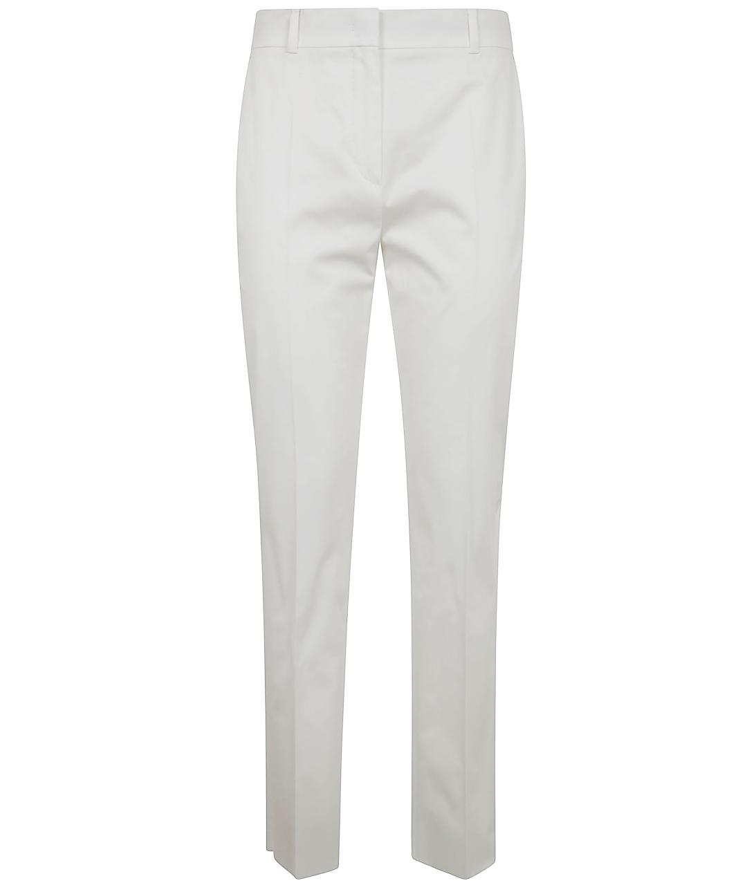 MAX MARA STUDIO Белые хлопковые прямые брюки, фото 5