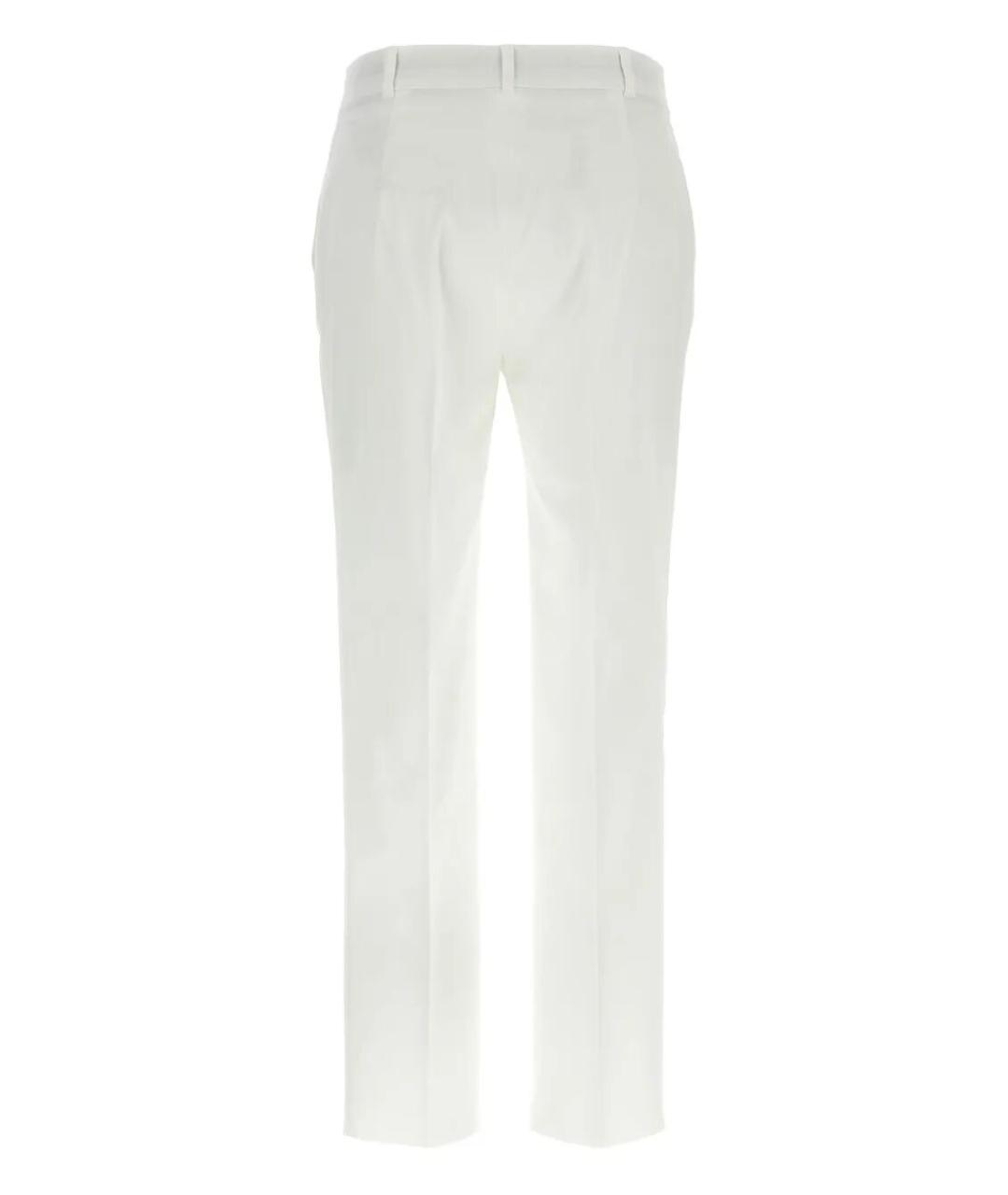 MAX MARA STUDIO Белые хлопковые прямые брюки, фото 3