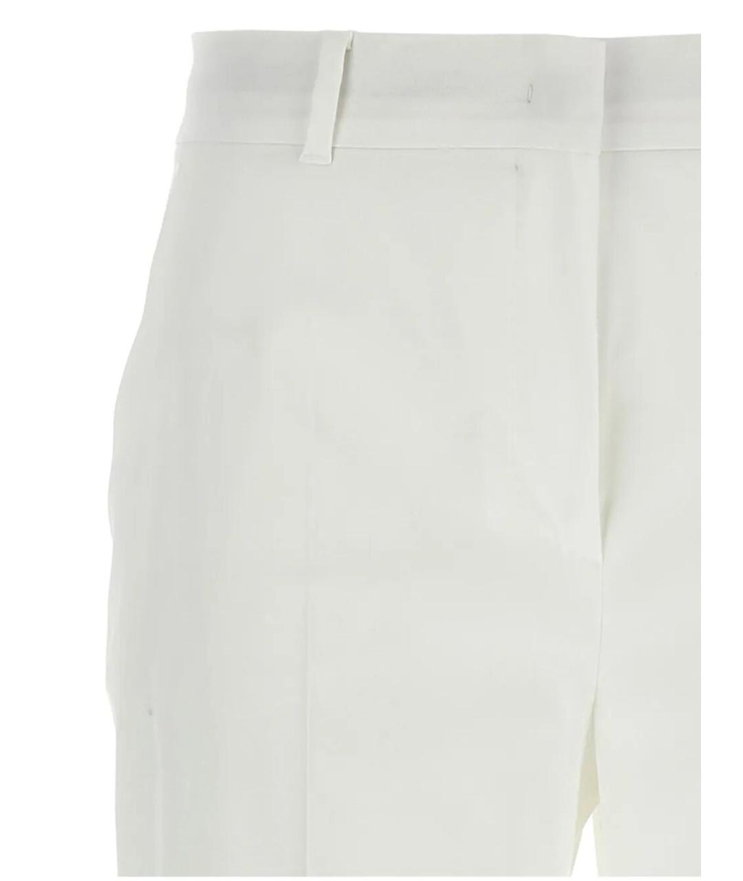 MAX MARA STUDIO Белые хлопковые прямые брюки, фото 4