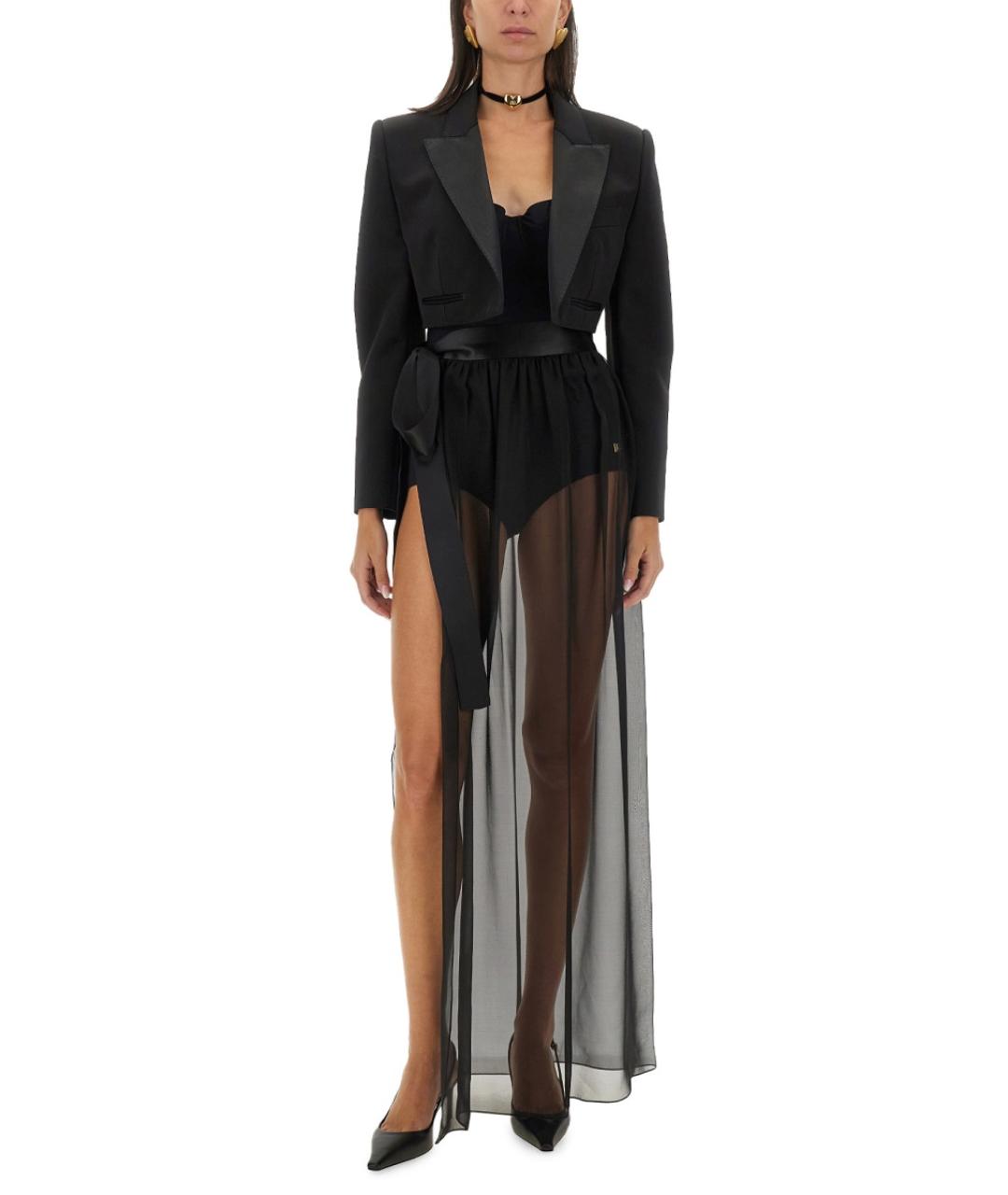 DOLCE&GABBANA Черная шелковая юбка макси, фото 5